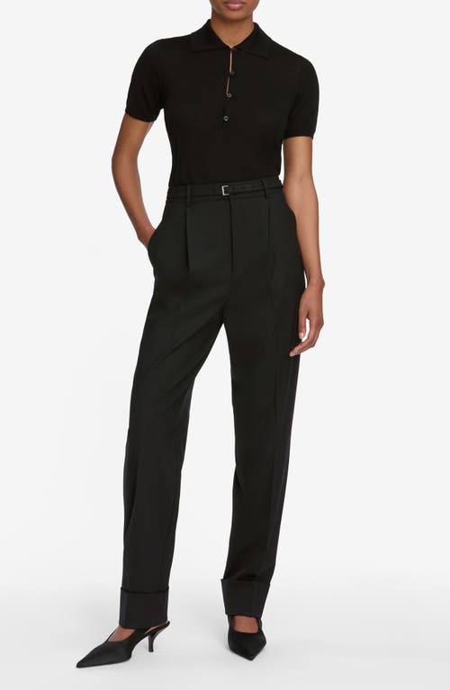 Frame The Smart Merino Wool Polo Sweater In Black