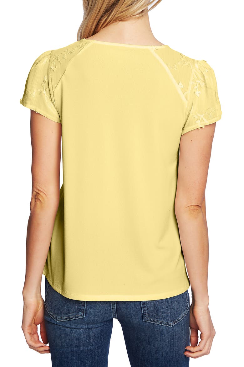 Flutter Sleeve Crepe Blouse, Alternate, color, DANDELION