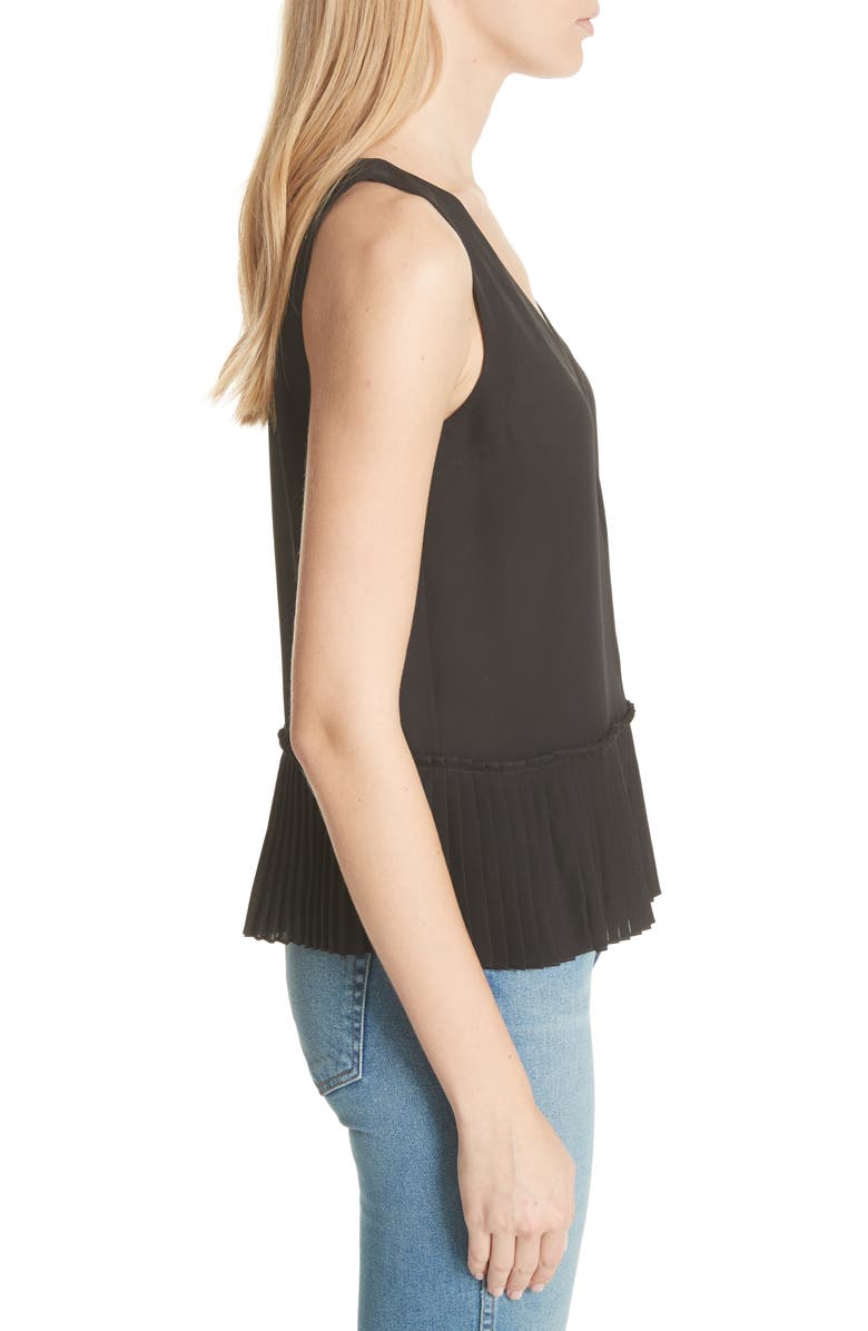 Rebecca Taylor Stretch Silk Tank Top, Alternate, color,