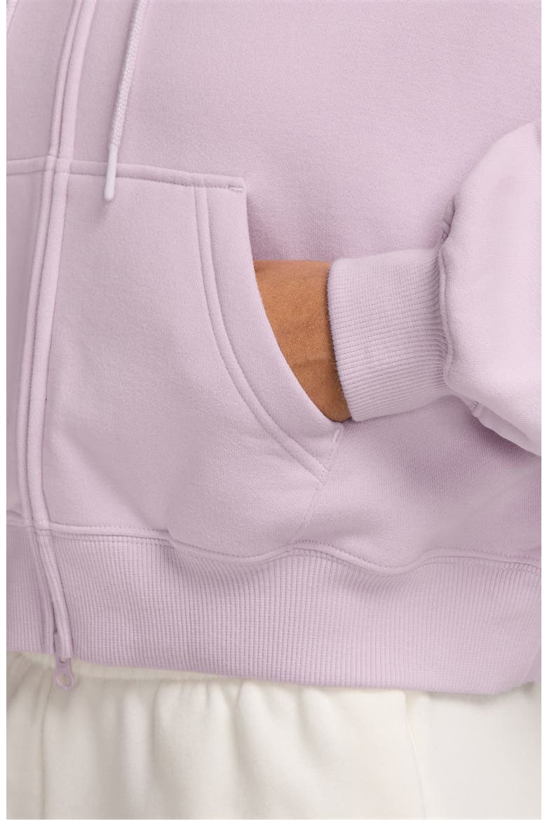 Studio Fleece Oversize Cropped Hoodie, Alternate, color, 583 BLELIL/ SAIL