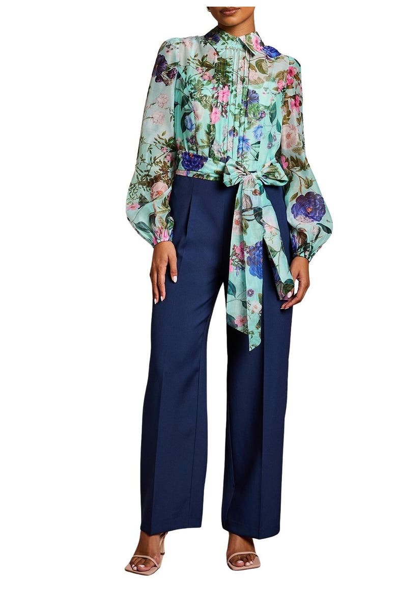 Coast Petite Pintuck Detail Wide Leg Jumpsuit, Alternate, color, Sage