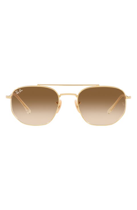 57mm Gradient Square Aviator Sunglasses