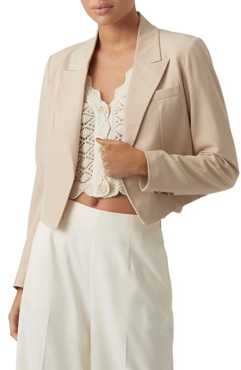 Saimaitzi Peaked Lapel Crop Blazer