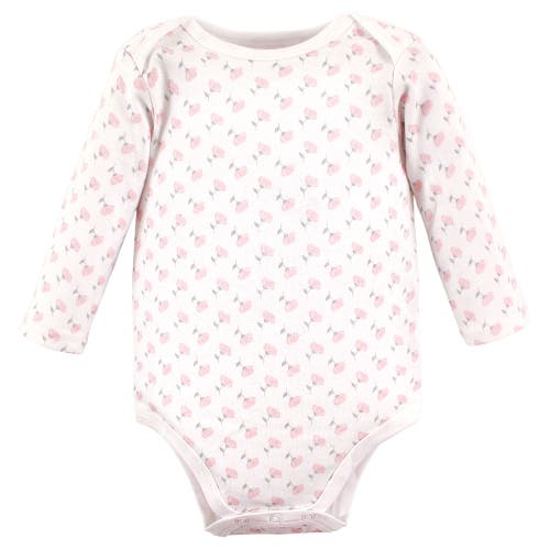 Hudson Baby Infant Breathable Cotton Long-sleeve Bodysuit Bundle 3 Count In Multi