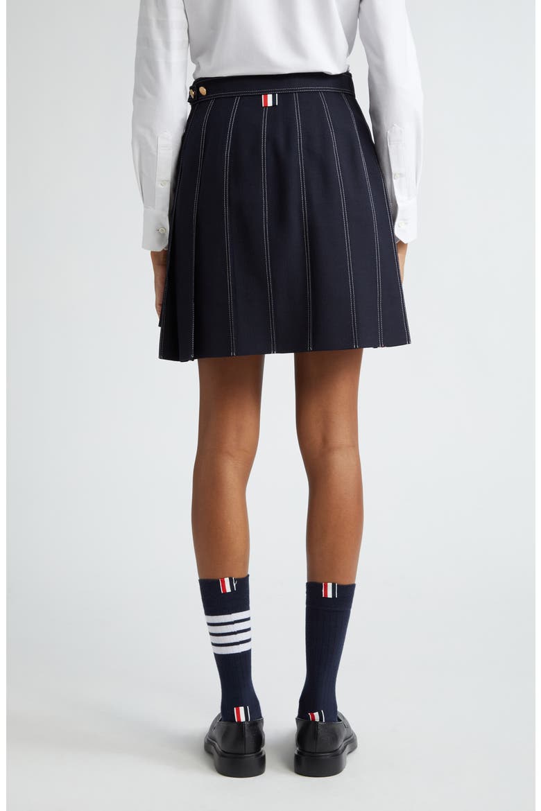 Drop Back Wool Skirt, Alternate, color, NAVY