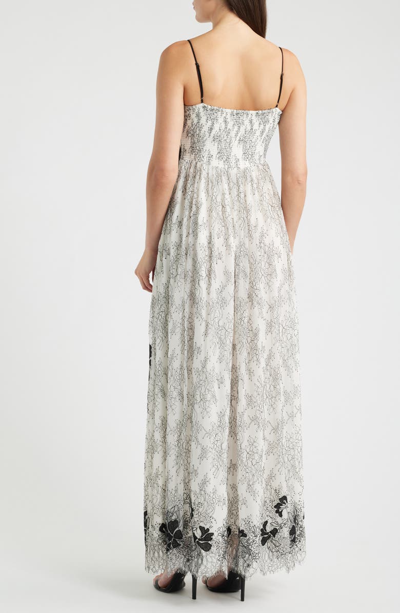 KOBI HALPERIN Cory Lace Sleeveless Maxi Dress, Alternate, color, White/ Black