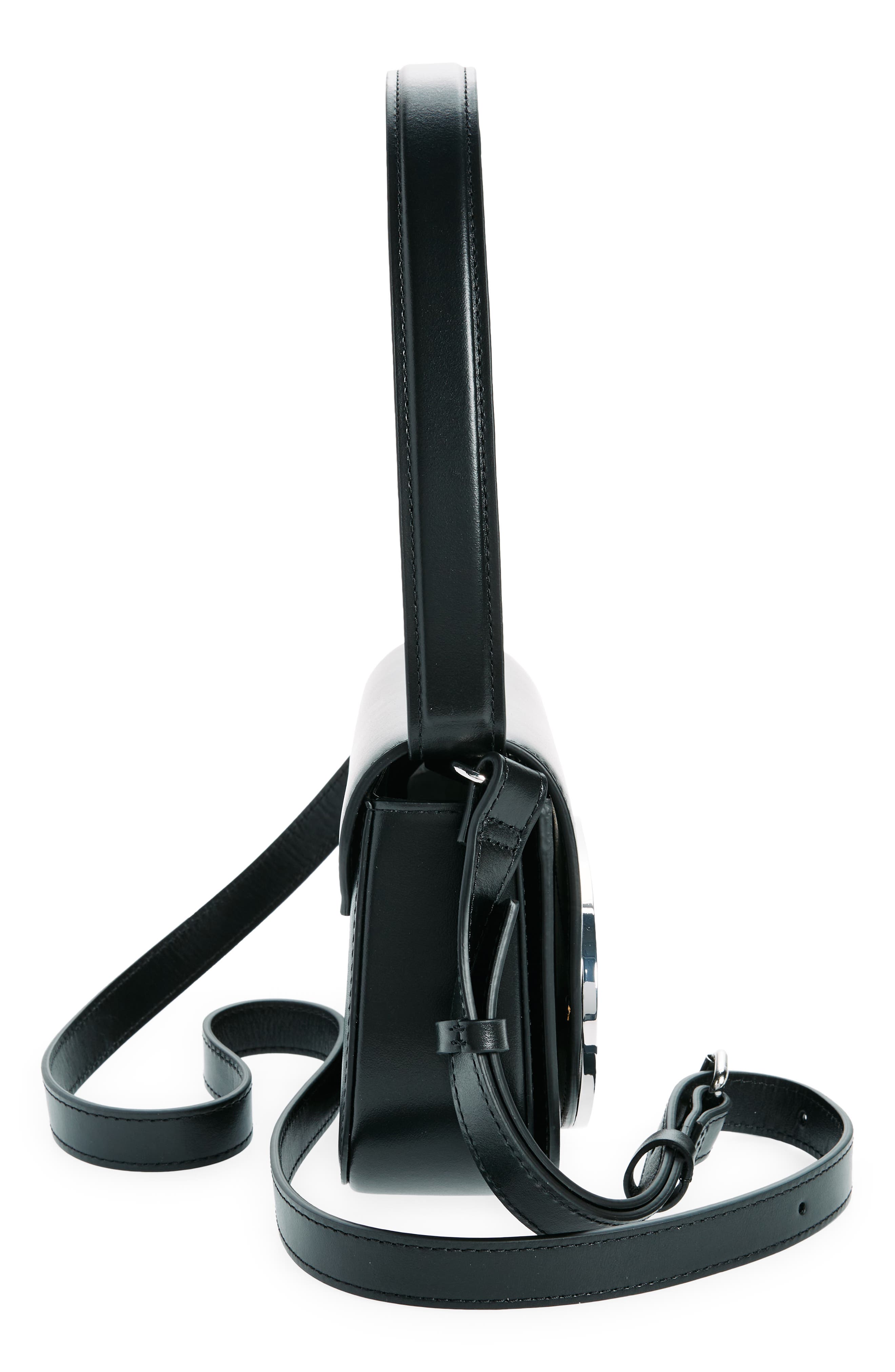 DIESEL<sup>®</sup> 1Dr Logo Leather Handbag, Alternate, color, Black