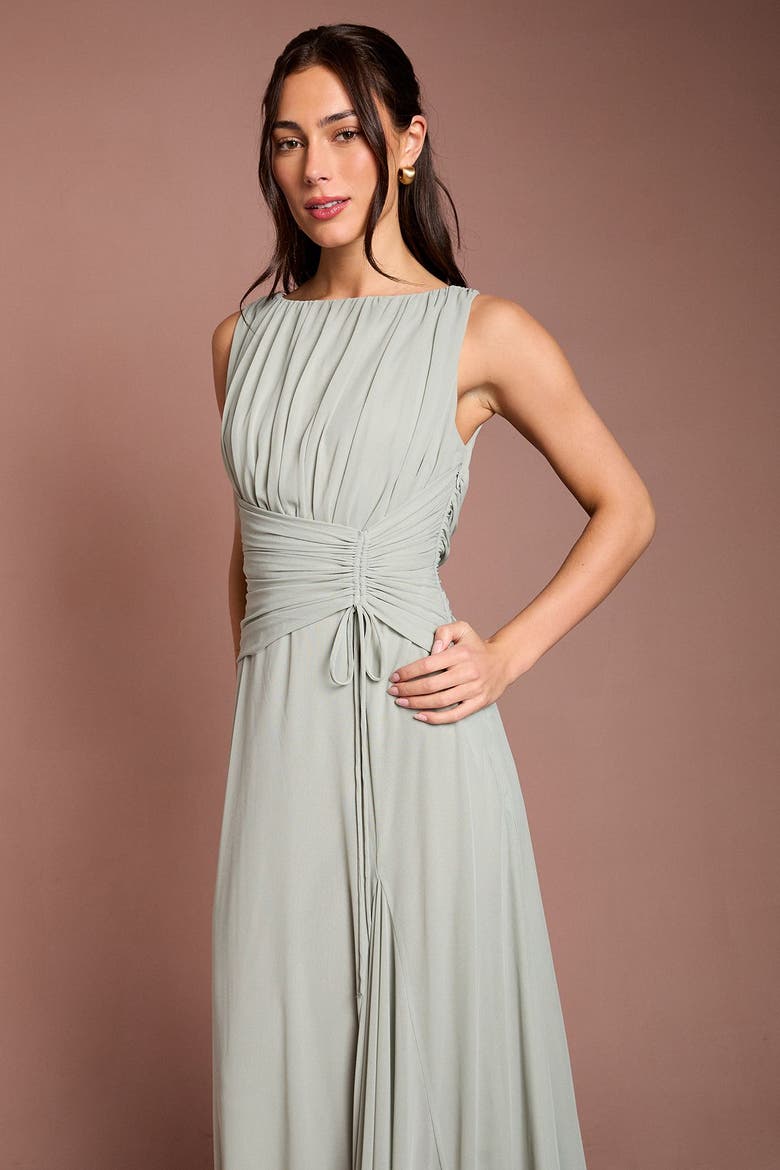 Mesh Waist Maxi Dress, Alternate, color, Sage