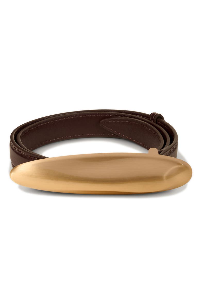 Cult Gaia Fiore Leather Belt, Main, color, Espresso