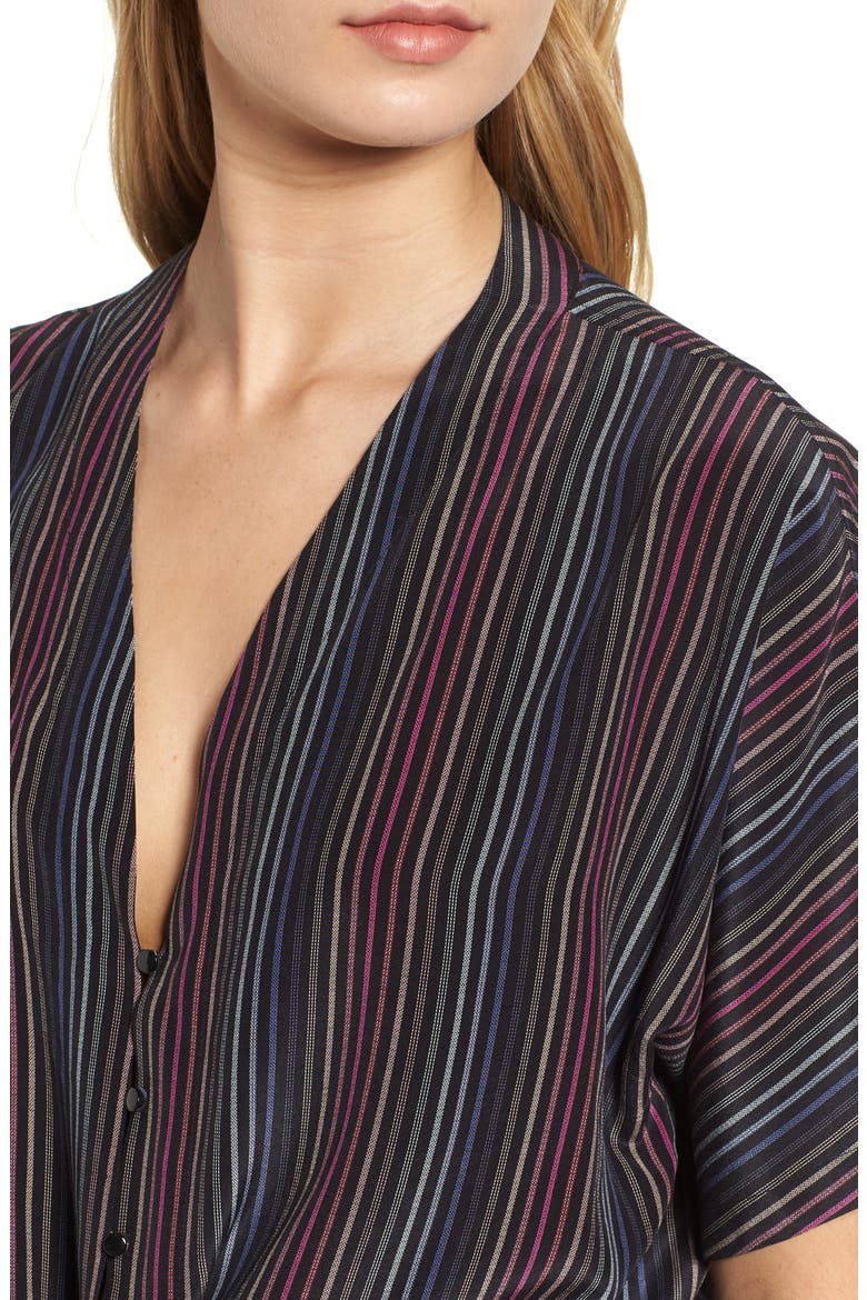 Thea Tie Waist Blouse, Alternate, color, RAINBOW STRIPE