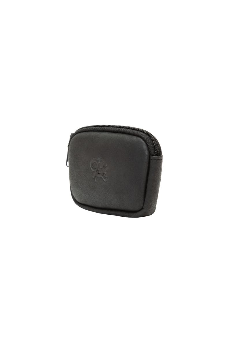 Leather Coin Purse, Extra Small Minimalist Design, Main, color, Black