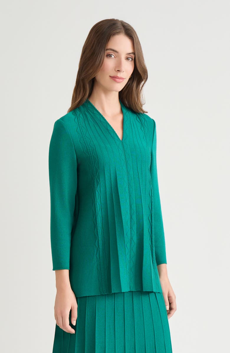 Ming Wang Tonal Multi-Stitch Flared Soft Knit Tunic, Alternate, color, Everest