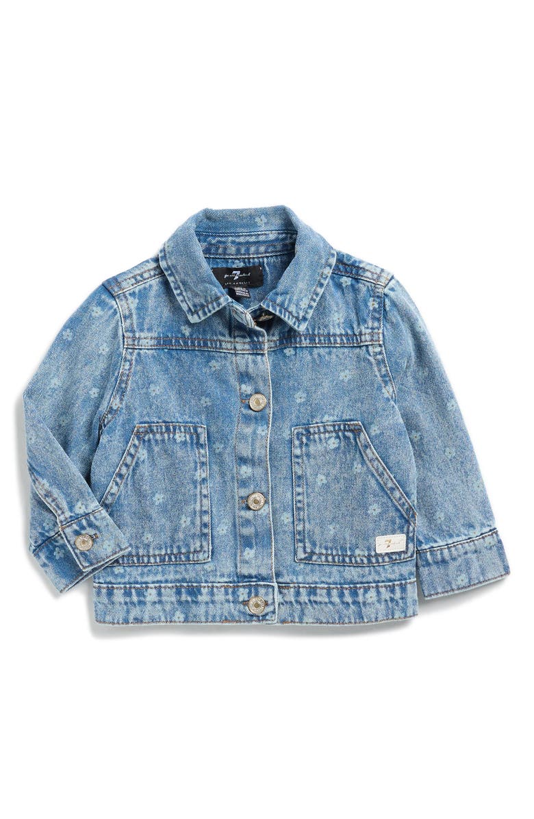 7 For All Mankind Floral Print Denim Jacket, Main, color, 