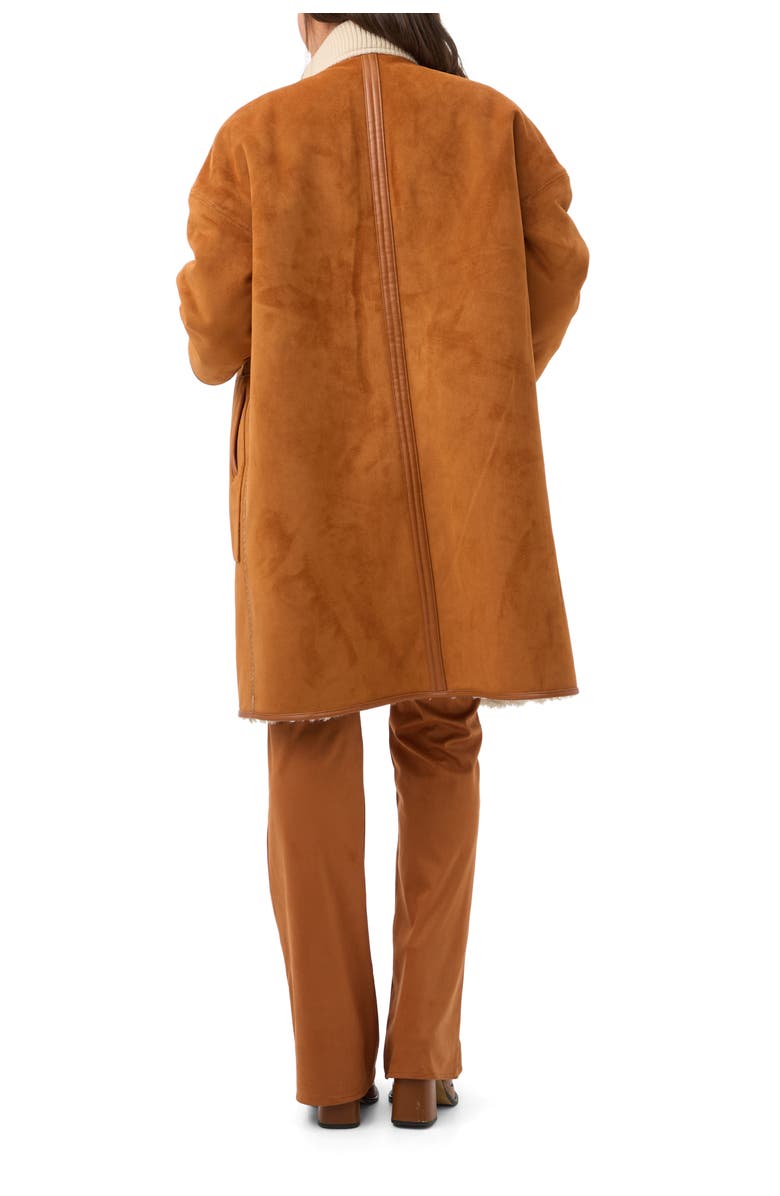 Trina Turk Spartan Reversible Faux Shearling and Faux Suede Coat, Alternate, color, Amber/Poplar