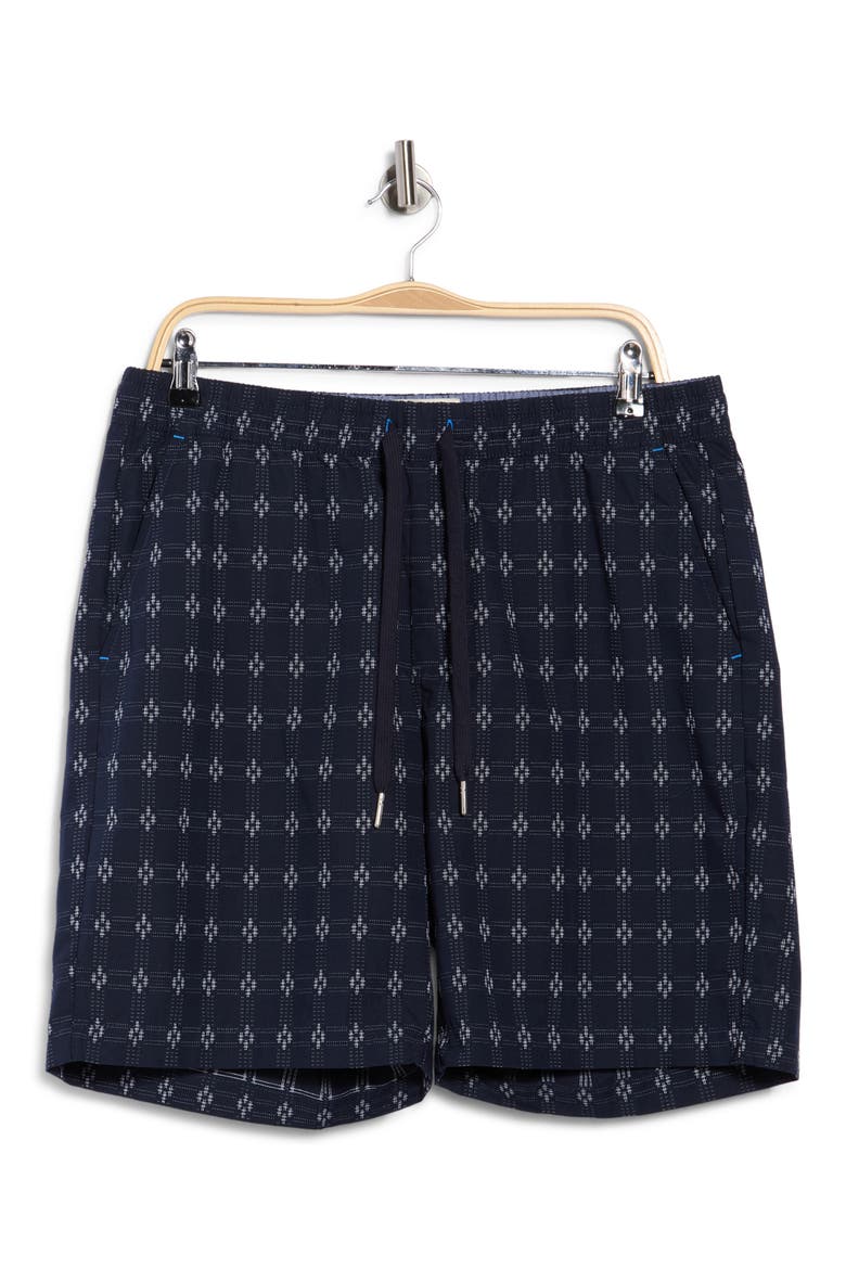 Geometric Print Stretch Cotton Shorts, Alternate, color, SKY CAPTAIN