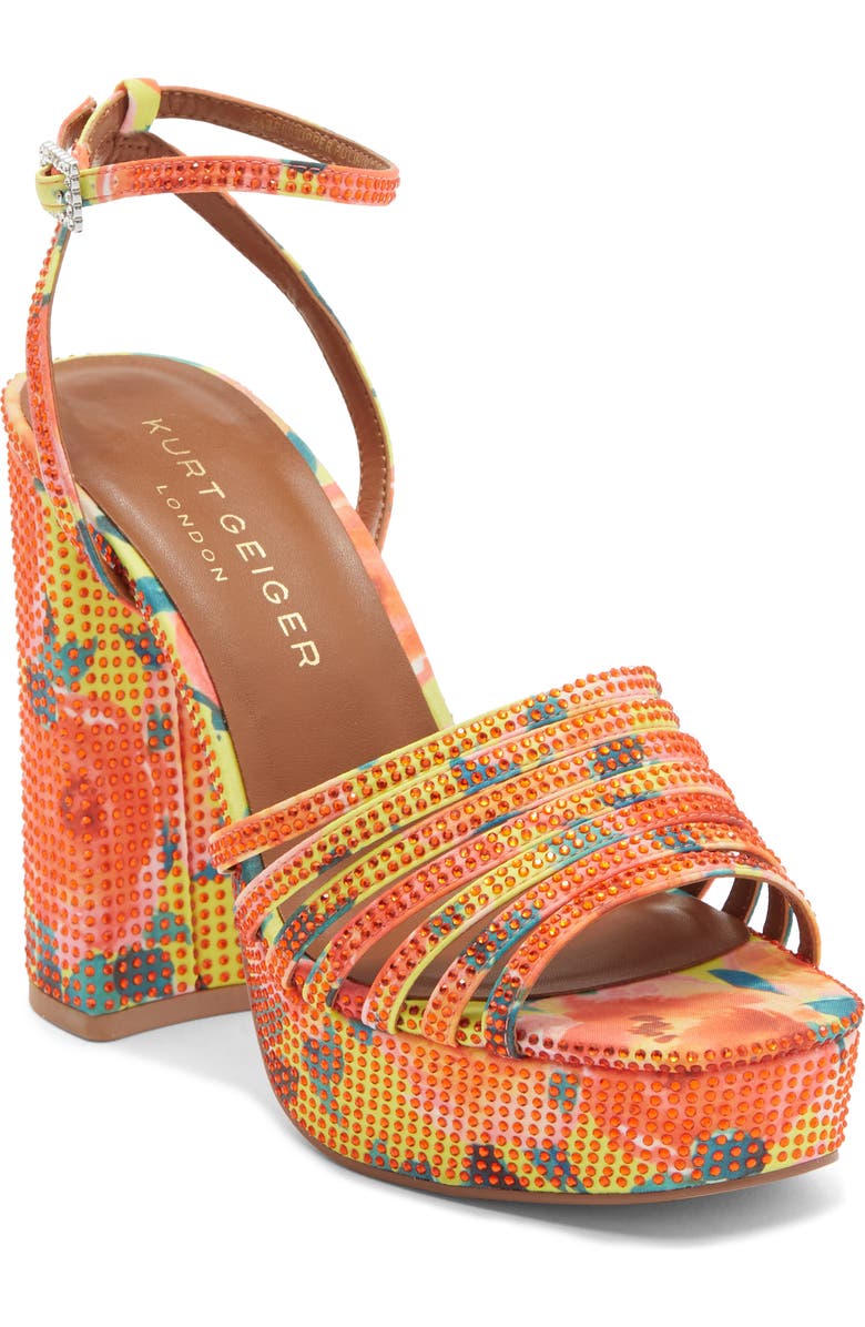 Kurt Geiger London Pierra Ankle Strap Platform Sandal, Main, color, Orange