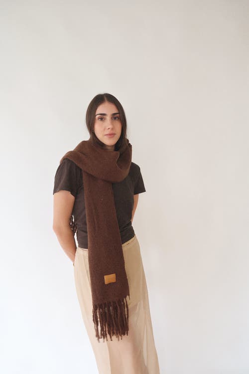Joiana Jewelry Sweater Scarf In Brown