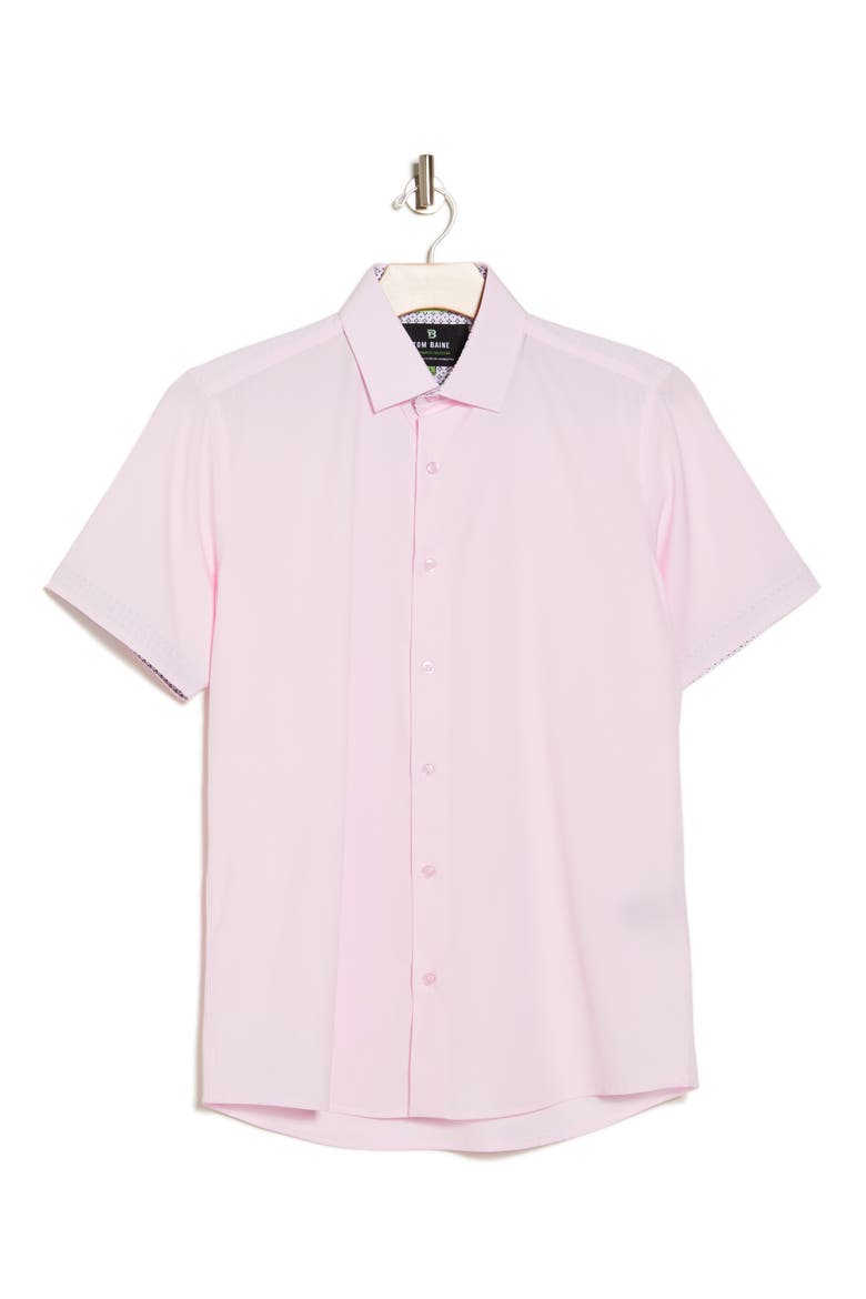 Slim Fit Performance Short Sleeve Button-Up Shirt, Alternate, color, LIGHT PINK