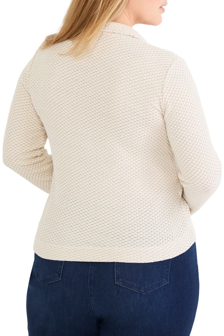 Textured Johnny Collar Long Sleeve Shirt, Alternate, color, NEUTRAL MULTI
