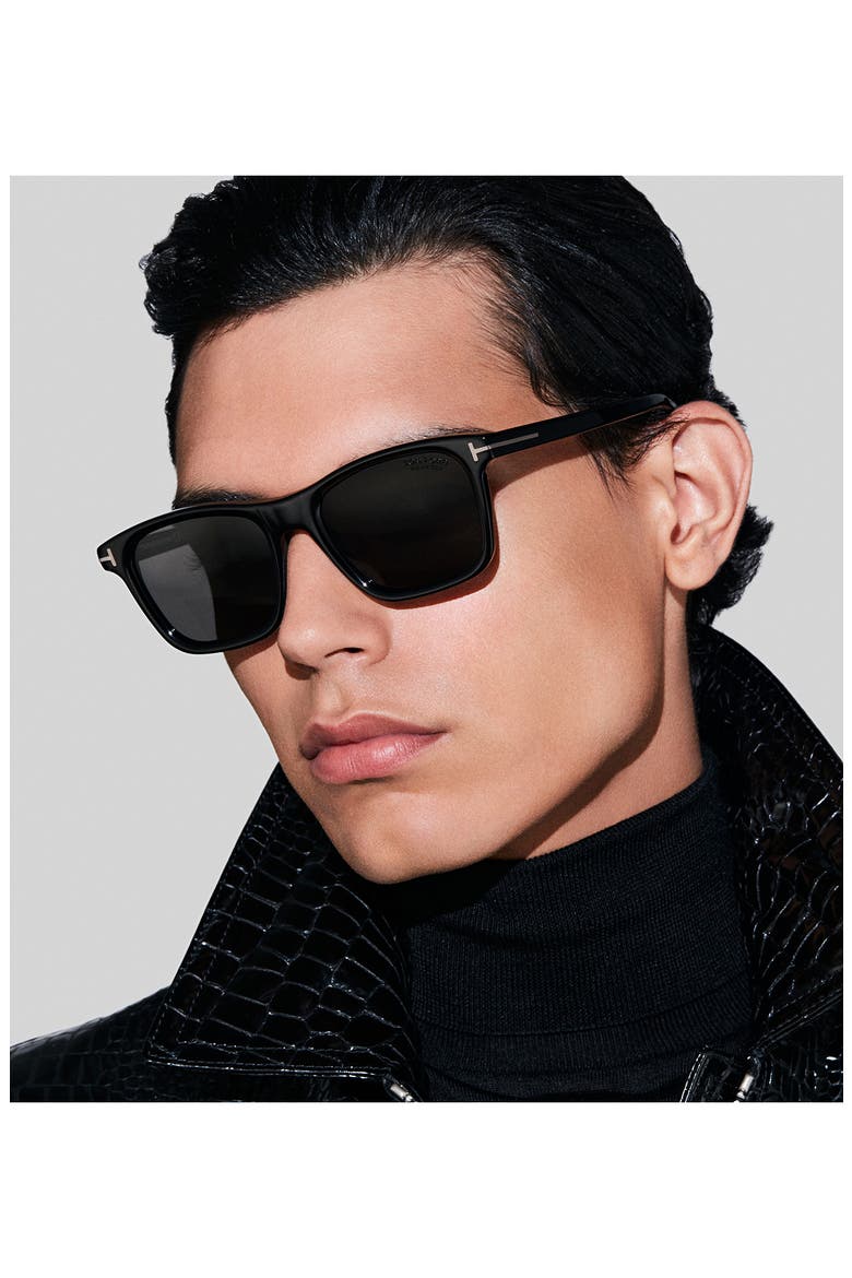 Barron 54mm Square Sunglasses, Alternate, color, SHINY BLACK/ ECO/ LENSES
