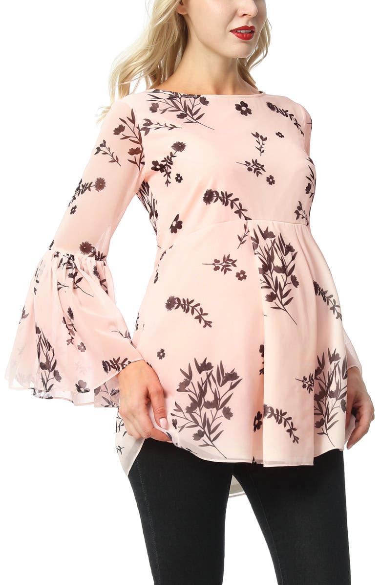 Kimi & Kai Gesa Maternity/Nursing  Floral Print Blouse, Alternate, color, Multicolored