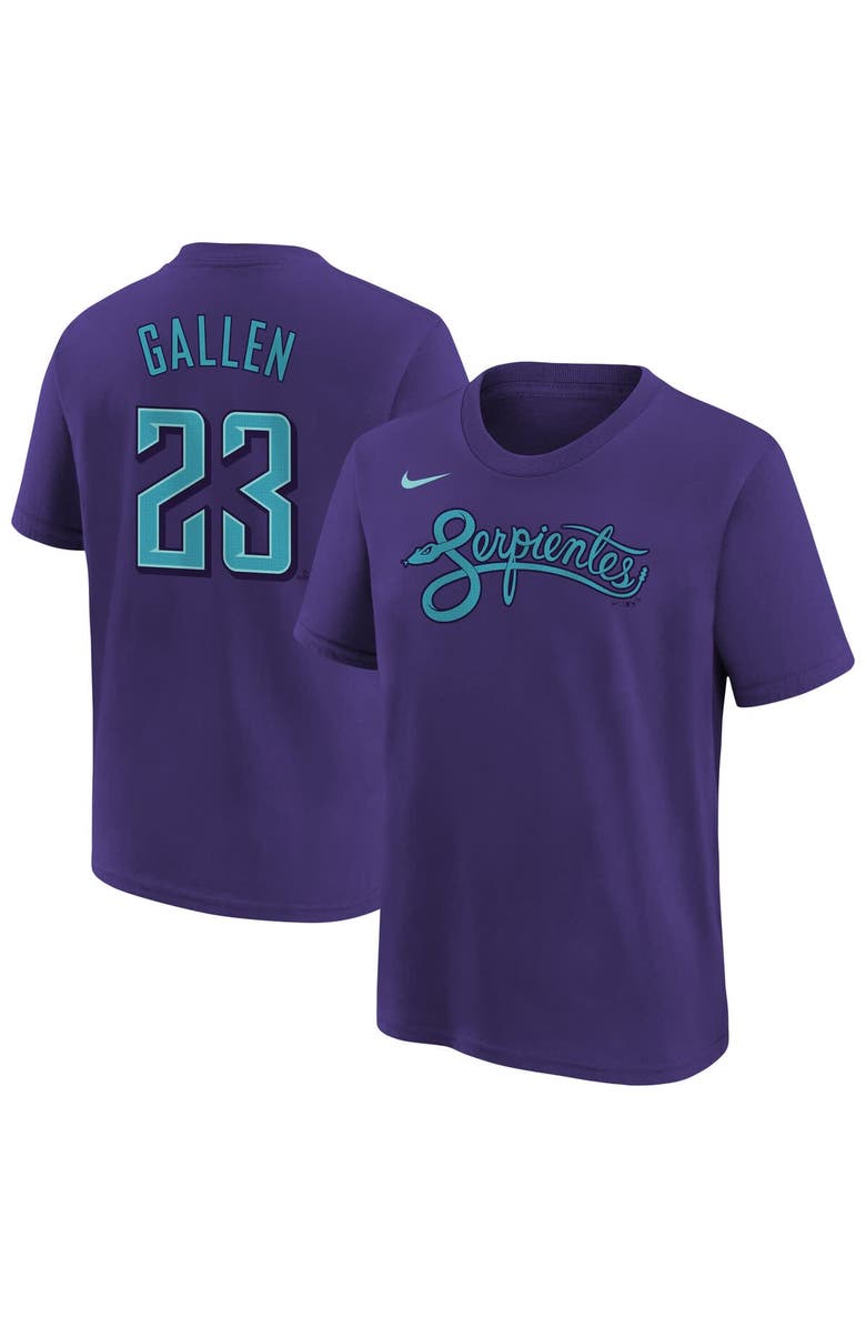 Nike Youth Nike Zac Gallen Purple Arizona Diamondbacks Fuse City Connect Name & Number T-Shirt, Alternate, color, Purple