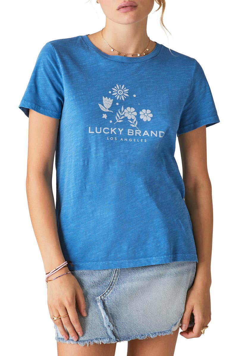 Lucky Brand Lucky Script Slub Graphic Tee, Main, color, 