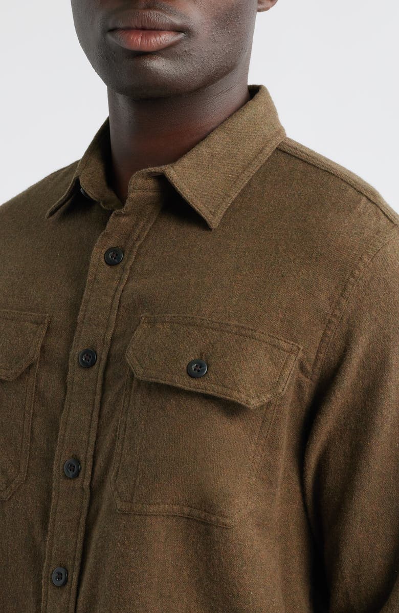 Pendleton Burnside Solid Flannel Button-Up Shirt, Alternate, color, Forest Green Heather