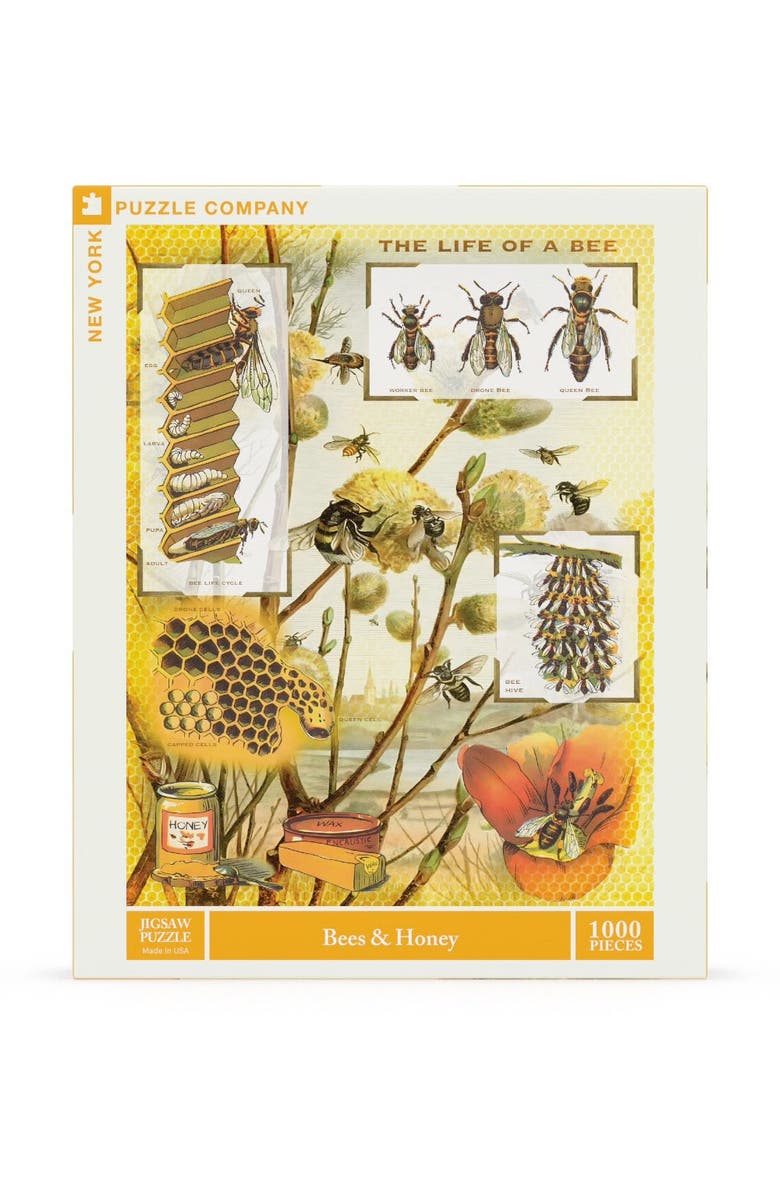 NEW YORK PUZZLE COMPANY Bees & Honey 1000 Piece Puzzle, Main, color, NO COLOR
