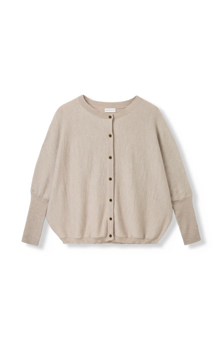 Celtic & Co. Fine Knit Merino Cardigan, Alternate, color, Oatmeal