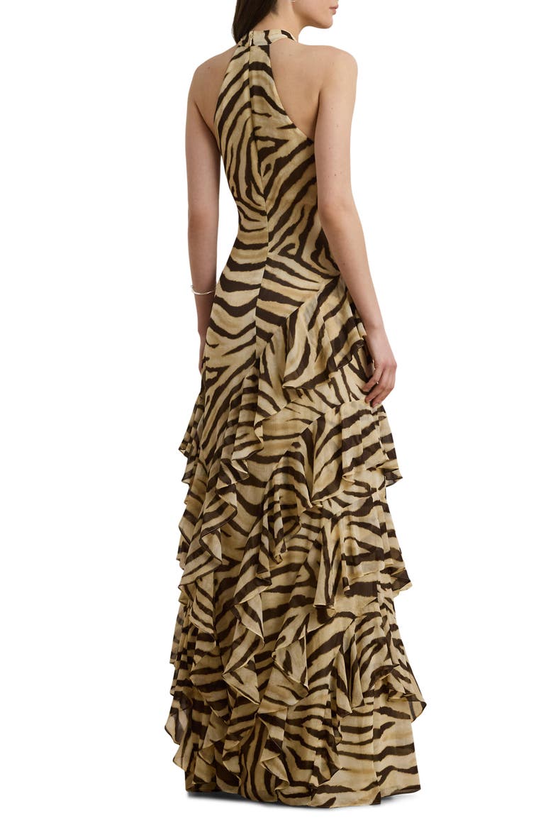 Ruffle Gown, Alternate, color, CREAM/ BROWN