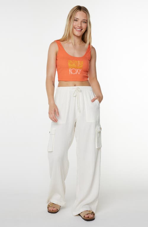 Roxy Sea Glass Dive In Crop Tank In Orange
