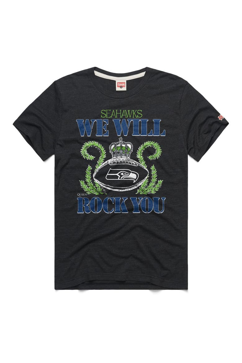 Unisex Homage Charcoal Seattle Seahawks 2026 NFL Schedule Queen Tri-Blend T-Shirt, Alternate, color, Charcoal