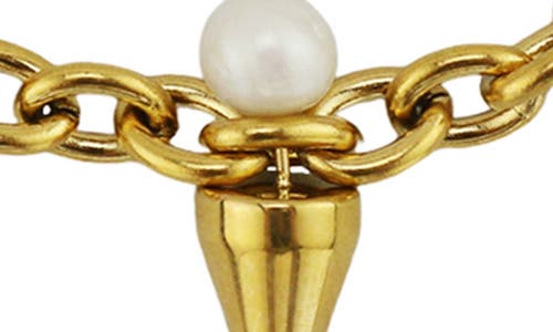 Rebl Gender Inclusive Santana Spike & Faux Pearl Bracelet In Gold