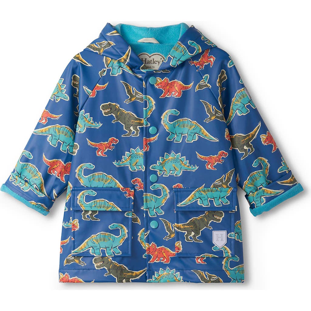 Hatley Dino Roar Waterproof Hooded Raincoat In Multi