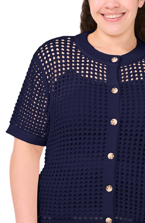 Shop Cece Open Stitch Short Sleeve Cardigan