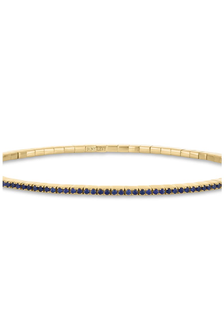 18K Gold El Mar Gemstone Stretch Bracelet (Online Trunk Show), Alternate, color, 18K YELLOW GOLD/ SAPPHIRE