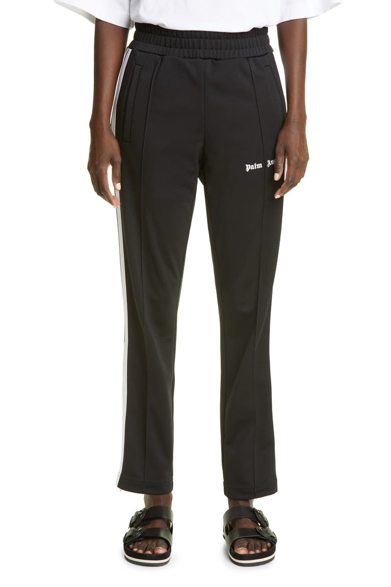 Women's Stripe Logo Track Pants, Main, color, BLACK WHITE