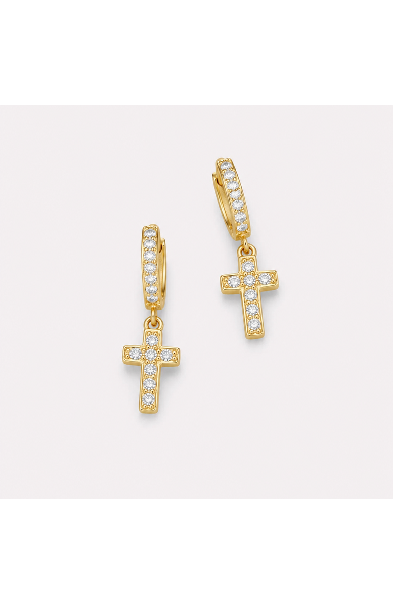 Donatello Gian Crystal Cross Earrings, Alternate, color, Silver