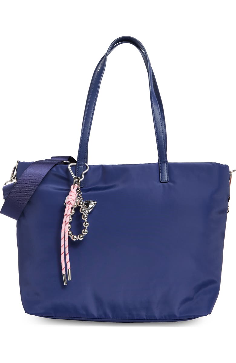 Madden Girl Recycled Polyester Tote Bag, Main, color, Navy