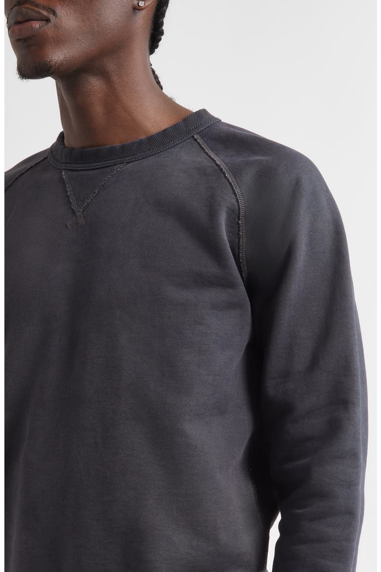 Cotton & Wool French Terry Crewneck Sweatshirt, Alternate, color, BLACK HEATHER