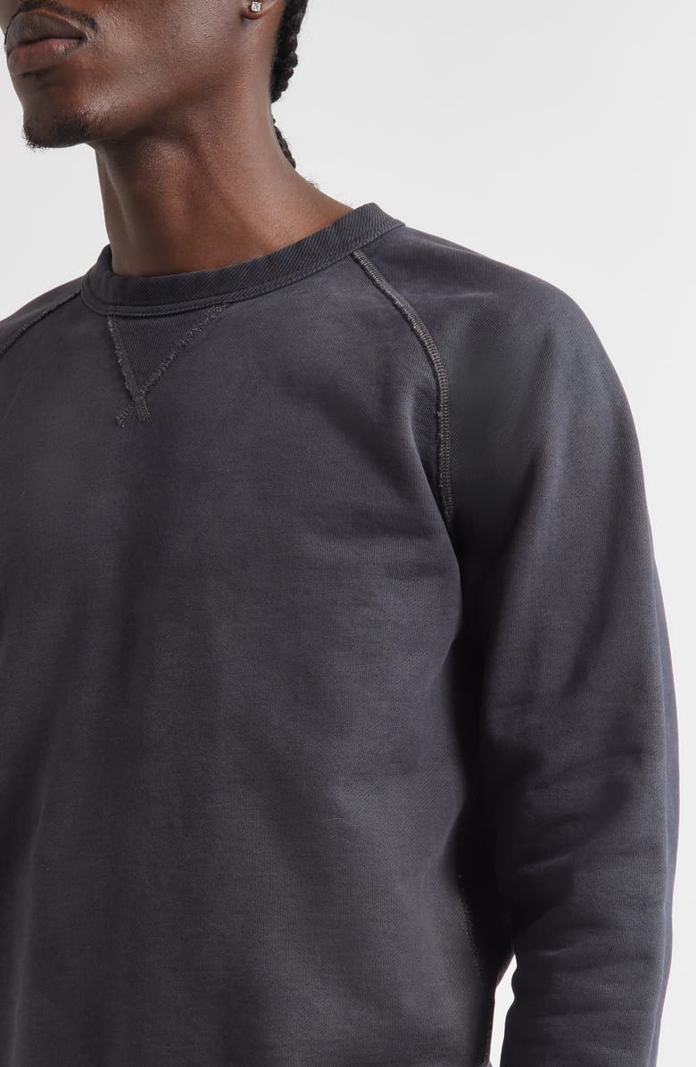 Double RL Cotton & Wool French Terry Crewneck Sweatshirt, Alternate, color, Black Heather