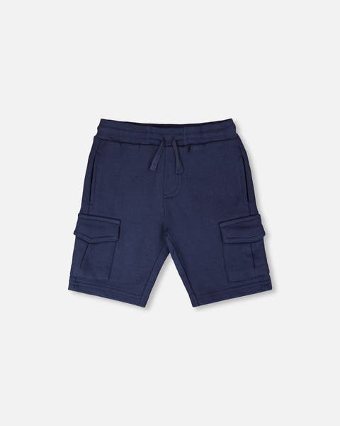 Elastic Waistband Slit and Cargo Pockets French Terry Shorts (Toddler, Little Kid & Big Kid)