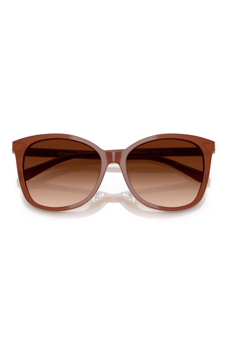 57mm Gradient Square Sunglasses, Alternate, color, MILKY HAZELNUT / BROWN