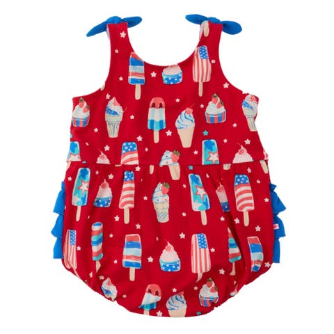 Baby/Toddler Knit Tie Shoulder Bubble Romper