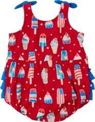 RuffleButts Baby/Toddler Knit Tie Shoulder Bubble Romper