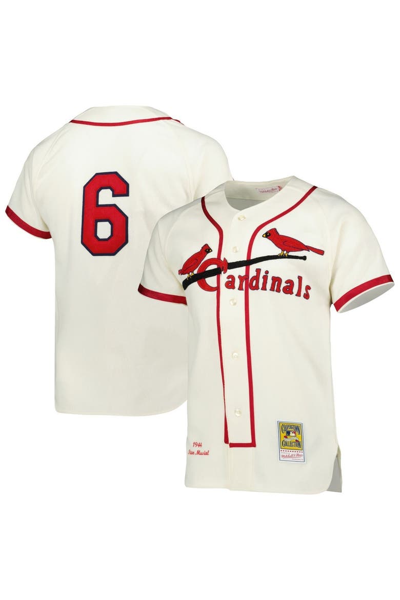 Men's Mitchell & Ness Stan Musial Cream St. Louis Cardinals 1944 Cooperstown Collection Authentic Jersey, Main, color, Cream