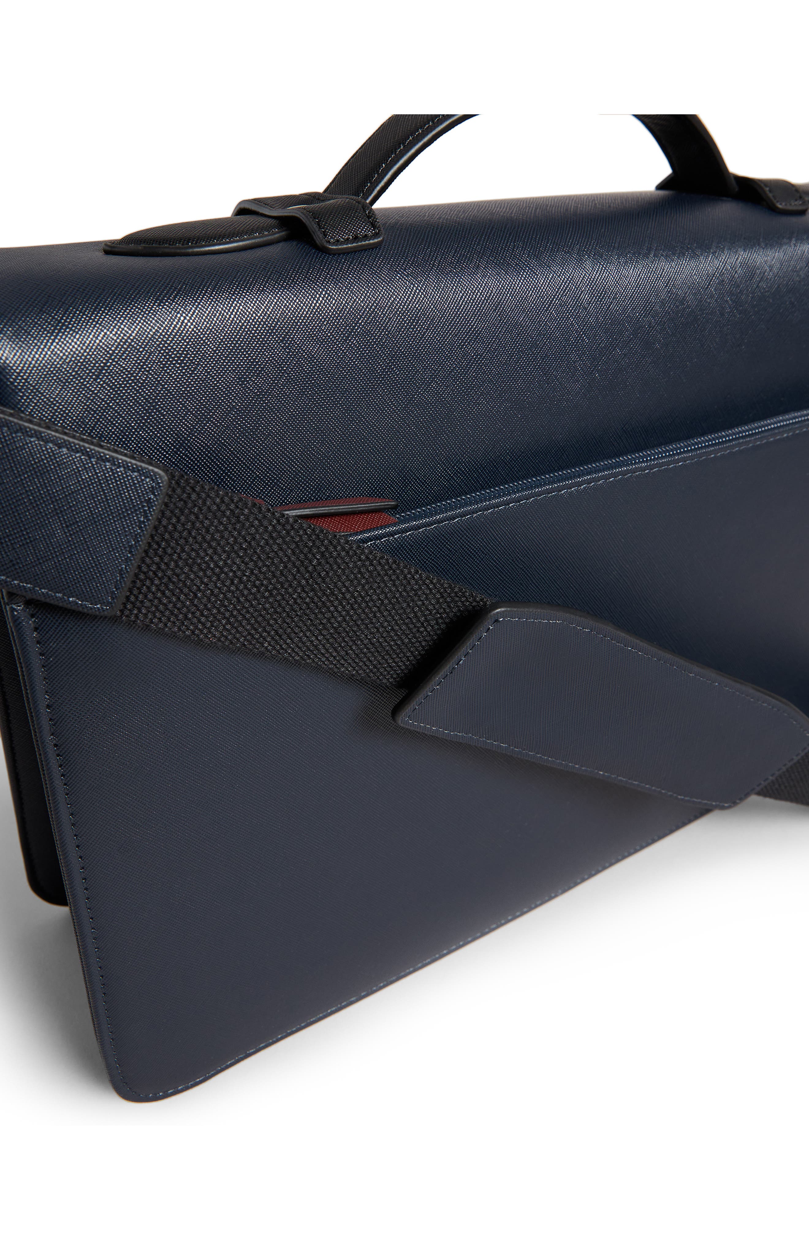 Joinn Faux Leather Satchel, Alternate, color, NAVY