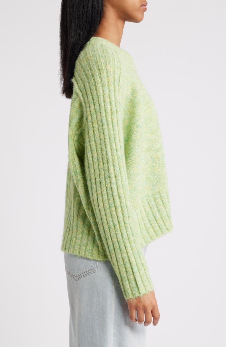 Topshop Rib Sleeve Sweater, Alternate, color, 