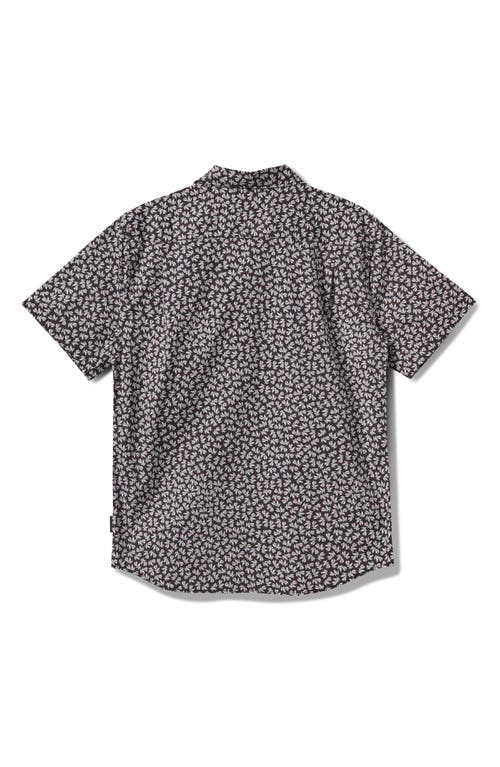 Quiksilver Ditsy Seaweed Classic Fit Short Sleeve Shirt In Black